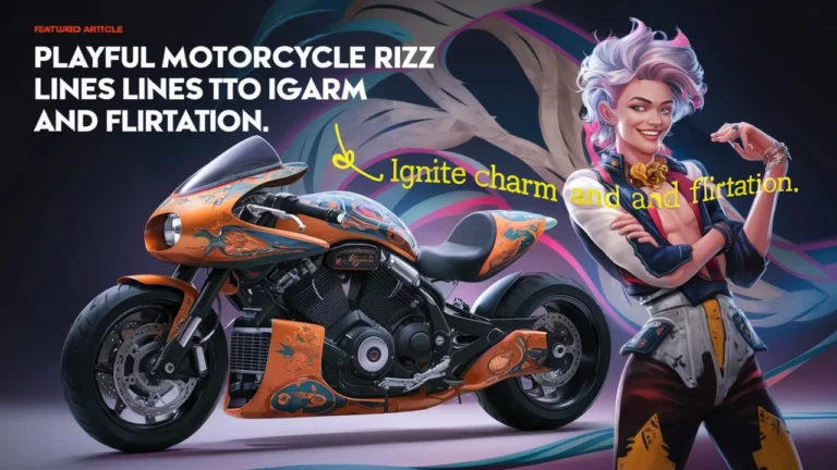 Playful Motorcycle Rizz Lines to Ignite Charm and Flirtation