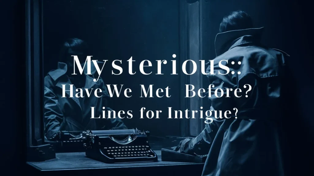 Mysterious Have We Met Before? Lines for Intrigue